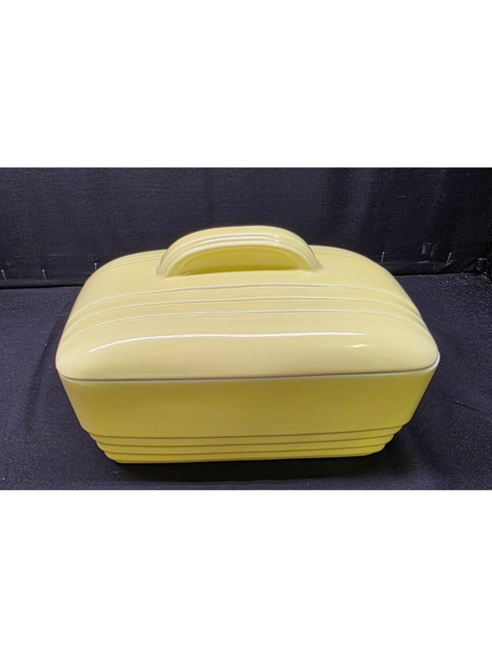 Vintage Hall China Co. Westinghouse Yellow Covered Refrigerator Dish Art Deco